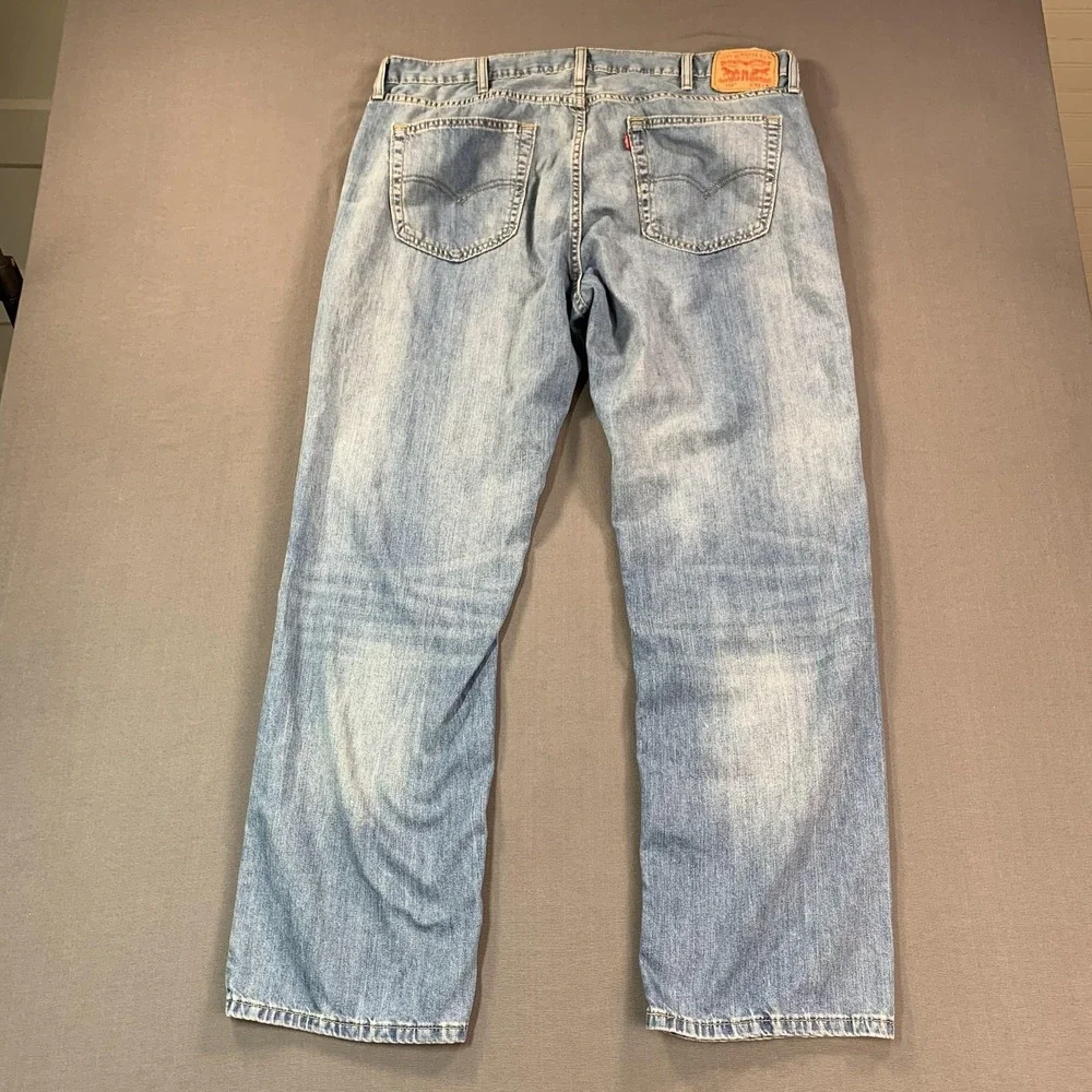 Levis 559 Jeans Mens 40x31 Blue Denim Relaxed Straight Leg Light‎ Wash Faded